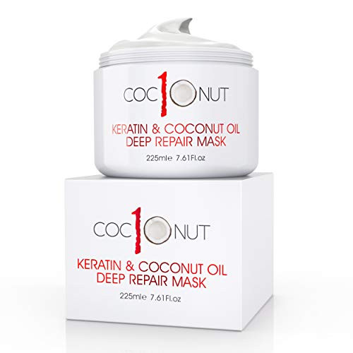Hair Mask with Coconut Oil and Keratin Protein - Hydrating Deep Conditioning Treatment Mask- Intensive Moisturising Repair for Dry-Damaged Hair- Split Ends- Curls and Color-Treated Hair - 7.6fl.oz Hair Mask with Coconut Oil and Keratin Protein - Hydrating Deep Conditioning Treatment Mask- Intensive Moisturising Repair for Dry-Damaged Hair- Split Ends- Curls and Color-Treated Hair - 7.6fl.oz