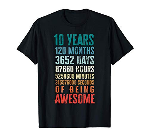 10 Years 120 Months Of Being Awesome 10th Birthday Gifts T-Shirt
