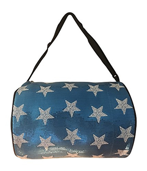 Girls Dance Duffle Bag White Sequin Star -Turquoise- Girls Dance Duffle Bag White Sequin Star -Turquoise-
