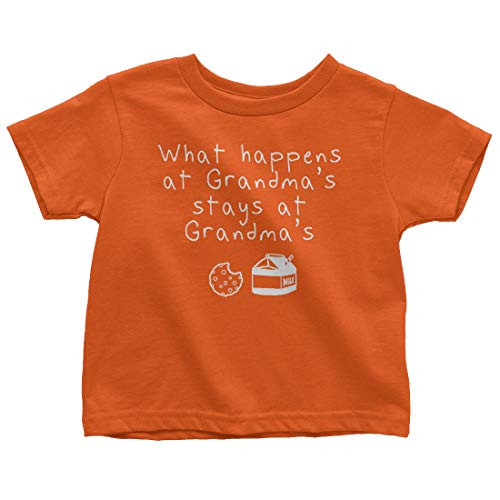 Mixtbrand Little Boys' What Happens at Grandma's Stays at Grandma's Toddler T-Shirt 4T Orange