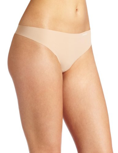 Calvin Klein Women's Invisibles Thong Multipack Panty- Light caramel- Medium