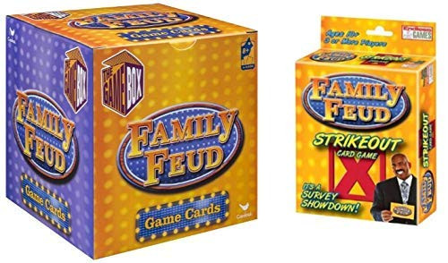 Plush Adult Endless Games (Bonus BRAIN TEASER) Family Feud Strikeout Card Game & Trivia Box Card Game