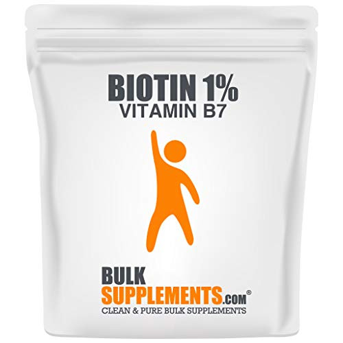 BulkSupplements.com Biotin 1 percent -Vitamin B7- Powder - Biotin Vitamins for Hair Skin and Nails - Hair and Nails Vitamins for Women -100 Grams-