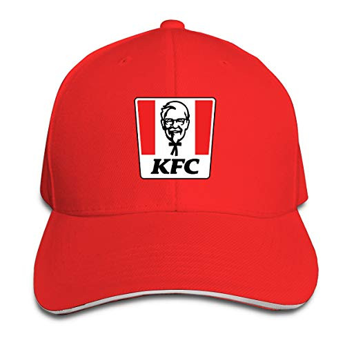 EVE JOHN Red Hats Baseball HAT Adjustable for Men's Sandwich Cap KFC Retro Logo