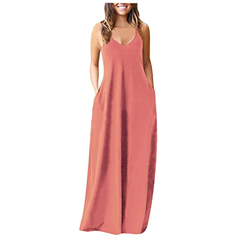 Jaqqra Summer Dresses for Women Sleeveless V Neck Printing Strap Long Maxi Dress Plus Size Sundresses with Pocket Orange Jaqqra Summer Dresses for Women Sleeveless V Neck Printing Strap Long Maxi Dress Plus Size Sundresses with Pocket Orange