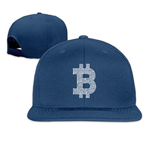 ZYLdiy Adjustable Flat Bill Baseball Hat Bitcoin Snapback Hat Hip-Hop Flat Bill Caps for Men Women Navy