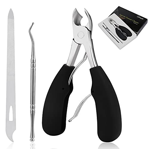 Podiatrist Toenail Clippers-YINYIN Professional Thick and Ingrown Toe Nail Clippers for Men and Seniors- Pedicure Clippers Toenail Cutters- Super Sharp Curved Blade Grooming Tool -Black- Podiatrist Toenail Clippers-YINYIN Professional Thick and Ingrown Toe Nail Clippers for Men and Seniors- Pedicure Clippers Toenail Cutters- Super Sharp Curved Blade Grooming Tool -Black-