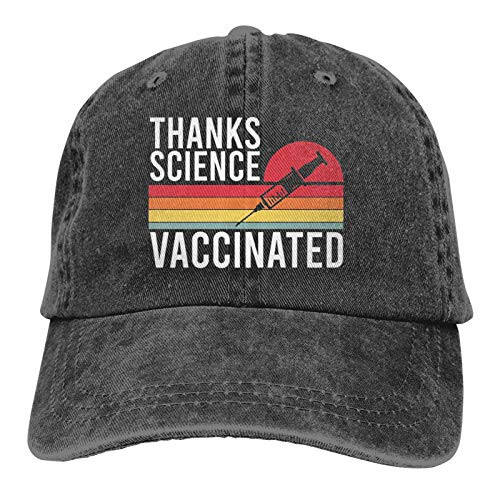 Vintage Pro Vaccination Im Vaccinated Thanks Science Vaccine Classic Unisex Baseball Cap Adjustable Comfortable Cap Vitage Hat-Black