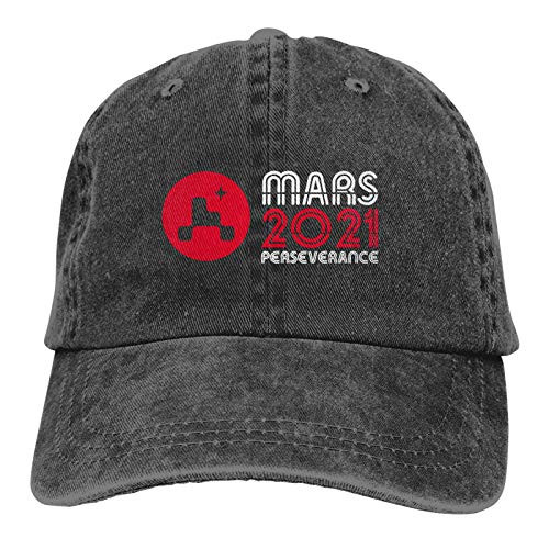 NASA Perseverance Rover Mars 2021 Unisex Baseball Cap Adjustable Comfortable Cap Vitage Hat-Black