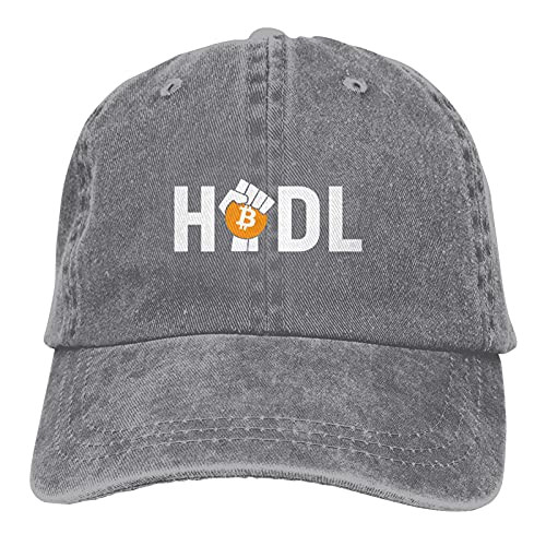 Clipeyh HODL Bitcoin- Just Hold It Hat- Washed Denim Baseball Cap Adjustable Cotton Trucker Cap