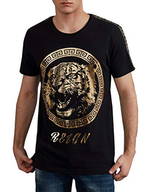 Gochange Men's Graphic Tees- Cotton Short Sleeve Crew Neck Novelty Graphic T-Shirts for Men VVT21 Black XL Gochange Men's Graphic Tees- Cotton Short Sleeve Crew Neck Novelty Graphic T-Shirts for Men VVT21 Black XL
