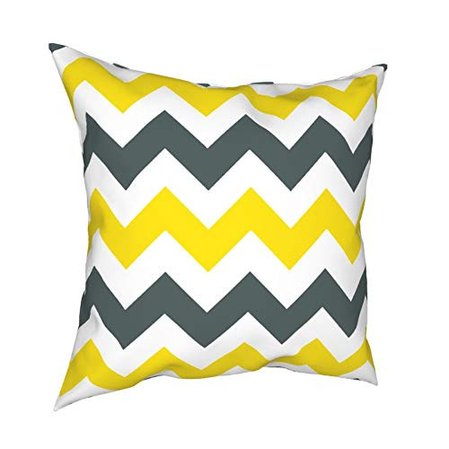 NICEHOLIDY Yellow Grey and White Throw Pillows Covers Decor Pillow 18x18 Pillowcase Decorative Sofa Cushion Home Bedroom Room
