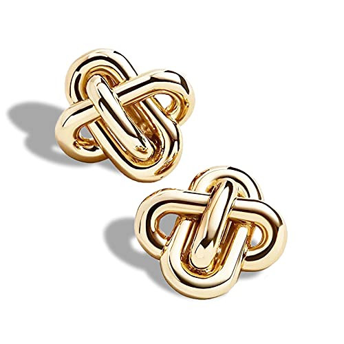 14K Gold Plated Love Knot Stud Earrings Hypoallergenic Minimalist Big Stud Earrings Gold Large Studs Earrings Jewelry Gift for Women Girls 14K Gold Plated Love Knot Stud Earrings Hypoallergenic Minimalist Big Stud Earrings Gold Large Studs Earrings Jewelry Gift for Women Girls