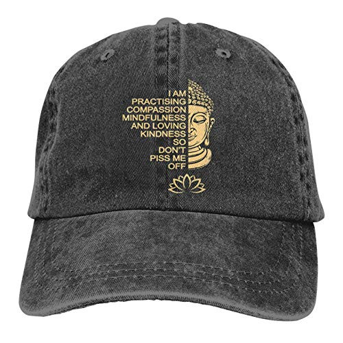 Meditation Buddha Baseball Cap Unisex Vintage Trucker Hat Adjustable Cowboy Hats for Mens Womens Black