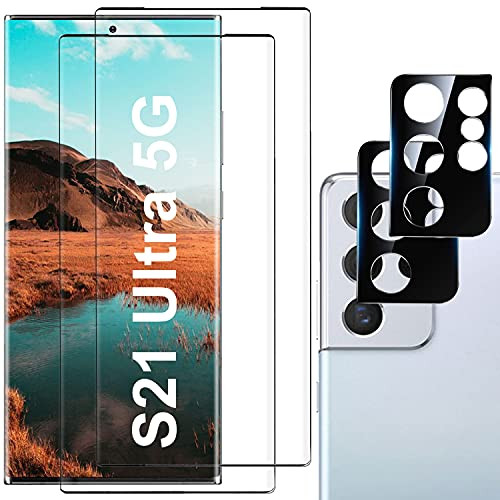 Galaxy S21 Ultra Screen Protector- 9H Tempered Glass- Ultrasonic Fingerprint Compatible-3D Curved- HD Clear for Samsung S21 Ultra 5G Glass Screen Protector Galaxy S21 Ultra Screen Protector- 9H Tempered Glass- Ultrasonic Fingerprint Compatible-3D Curved- HD Clear for Samsung S21 Ultra 5G Glass Screen Protector