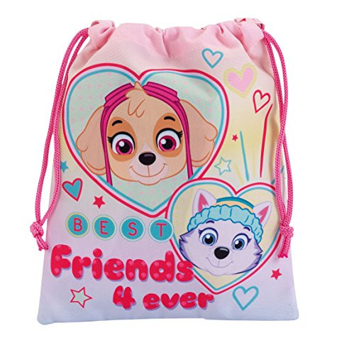 Paw Patrol Drawstring Bag for Lunch- Gym- Swimwear Featuring Skye and Everest