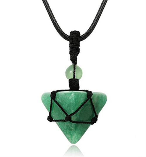 XIANNVXI Green Aventurine Healing Crystal Stone Necklace Pyramid Gemstone Pendant Necklaces Adjustable Rope Natural Reiki Quartz Jewelry for Men Boy Women XIANNVXI Green Aventurine Healing Crystal Stone Necklace Pyramid Gemstone Pendant Necklaces Adjustable Rope Natural Reiki Quartz Jewelry for Men Boy Women