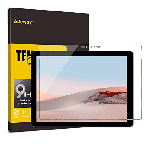 Adeway Surface Go 2 2020 Tempered Glass Screen Protector - Anti-Fingerprint- 9H Hardness- HD Clear Screen Protector- Compatible for Microsoft Surface Go 2018 -1901/1824 Model-