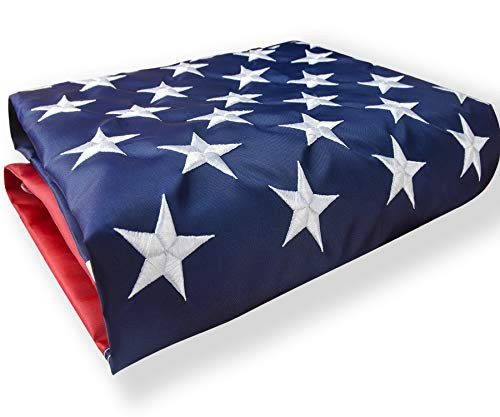 American Flag 3x5 Outdoor- US Flag Outdoor Heavy Duty- Embroidered Stars/Sewn Stripes/UV Protection/Brass Grommets- USA Flag Made in USA
