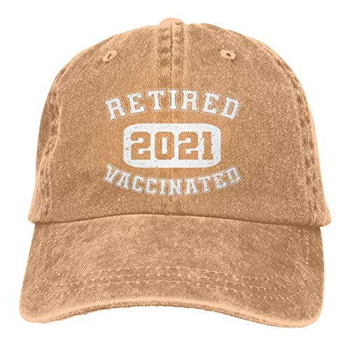 Vaccinated Retired 2021 Hat Dad Hat Baseball Cap Embroidered Vintage Adjustable Unisex Baseball Hat-Natural Vaccinated Retired 2021 Hat Dad Hat Baseball Cap Embroidered Vintage Adjustable Unisex Baseball Hat-Natural
