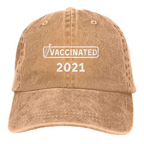 Vaccinated 2021 Hat Dad Hat Baseball Cap Embroidered Vintage Adjustable Unisex Baseball Hat-Natural Vaccinated 2021 Hat Dad Hat Baseball Cap Embroidered Vintage Adjustable Unisex Baseball Hat-Natural