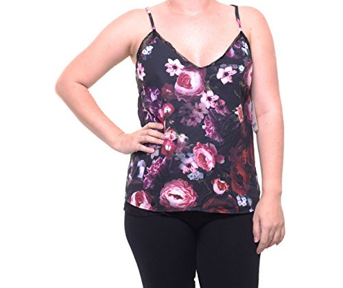 Bar III Womens Chiffon Layered-Look Camisole Top Black XS