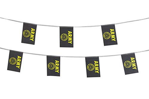 TSMD 100 Feet US Army Gold Crest Flag Small Mini United States Military Polyester Flags Banner,Decorations Supplies for Army Party Events Celebration