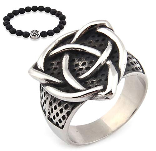 Gungneer Irish Celtic Interwoven Triquetra Knot Ring Stainless Steel Protection Love Jewelry Accessories Men Women