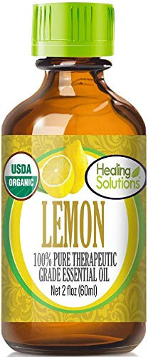 Organic Lemon Essential Oil -100 percent Pure - USDA Certified Organic- Best Therapeutic Grade Essential Oil - 60ml