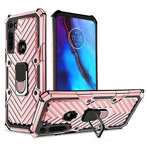 ShinyMax Moto G Stylus Case with 360Rotating Ring Kickstand Design-Motorola Moto G Stylus Phone Case-Slim Hybrid Sturdy Protective Cover Easy Grip Anti-Scratch Shockproof Bumper Case -Rose Golden