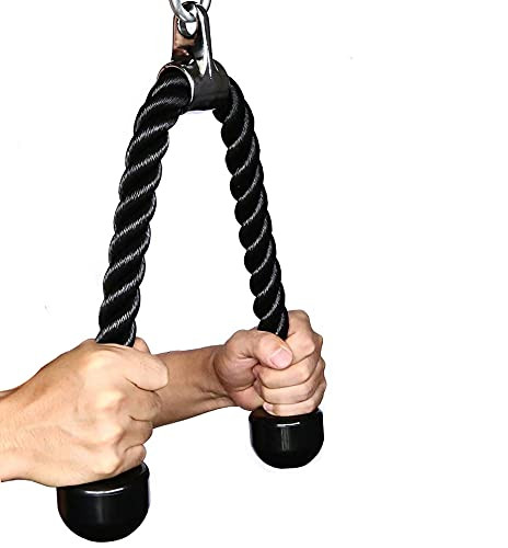 Ecyesegift Tricep Pull Down Rope-27inches Triceps Rope for Cable Machines-Easy to Grip Non-Slip Cable Attachment for Gym Triceps Workout Rope