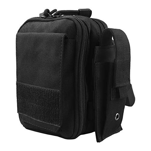 IronSeals Tactical Molle EDC Utility Gadget Pouch with Single Mag Flashlight Cartridge Holster