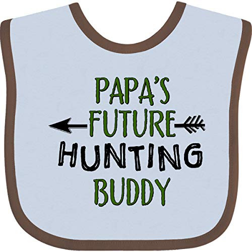 Inktastic Papas Future Hunting Buddy Baby Bib Orange and Black