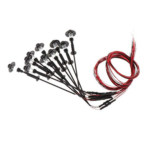 Tongina 10pcs Model Railway Train Lamp Post Street LED Lights HO TT N Scale for DIY Projects Accessories