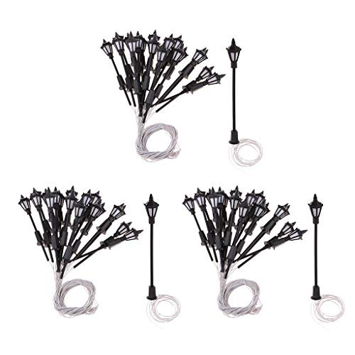 Harilla 60PCS Model Railroad Train Lamp Posts Led Street Light Lamps OO / HO Scale