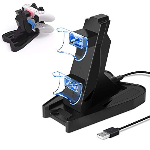 Charger Station for 2 PS5 Controller- Compatible with Playstation 5 DualSense Controller Charger Charging Docking Station Stand- Fast Charging Station  and  LED Indicator for Sony PS5 Wireless Controller