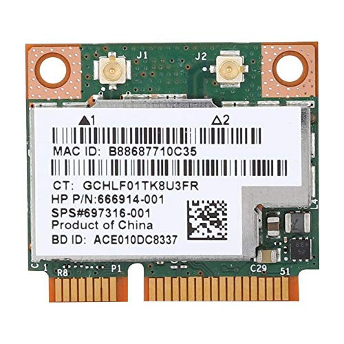 Wireless Network Card for HP for Broadcom BCM943228HMB- Bluetooth 4.0 300Mbps 2.4 and 5 GHz Dual Band PCI-e Wireless LAN Card for Windows 2000/XP/VISTA/7