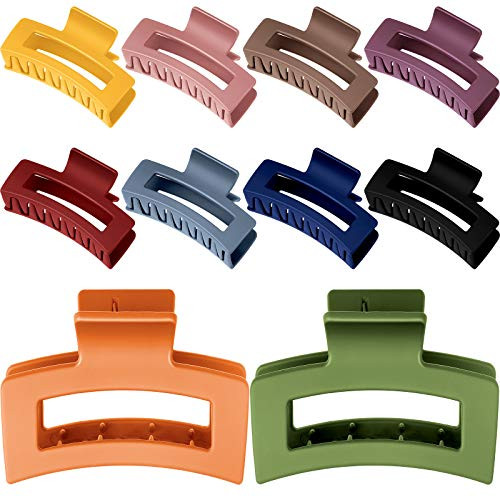 10 Pieces Large Hair Claw Clips for Women Matte Nonslip Big Claw Clips Cutout Hair Jaw Clips French Design Rectangle Hair Clamp Banana Barrettes Big Hair Jaw Clamps Strong Hold for Thick Long Hair 10 Pieces Large Hair Claw Clips for Women Matte Nonslip Big Claw Clips Cutout Hair Jaw Clips French Design Rectangle Hair Clamp Banana Barrettes Big Hair Jaw Clamps Strong Hold for Thick Long Hair