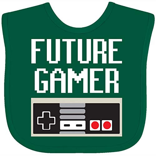 Inktastic Future Gamer. Baby Bib Orange and Black