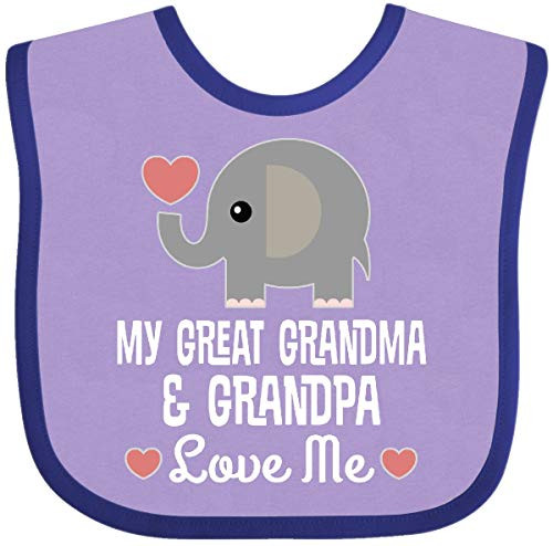 Inktastic My Great Grandma and Great Grandpa Baby Bib Lavender and Purple 3ede8