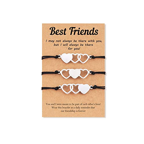 Tarsus 3 Best Friend Bracelets Matching Distance Bracelet Jewelry Gifts for Bff Women Girls Daughters Friendship