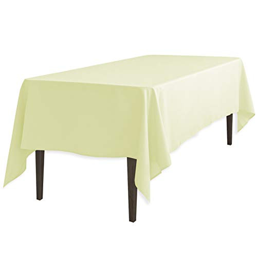 LinenTablecloth 60 x 126-Inch Rectangular Polyester Tablecloth Tea Green