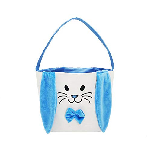 Easter Bunny Baskets Easter Bag Bucket for Easter Egg Hunt Stuffers with Fluffy Ears for Kids -Blue- Easter Bunny Baskets Easter Bag Bucket for Easter Egg Hunt Stuffers with Fluffy Ears for Kids -Blue-