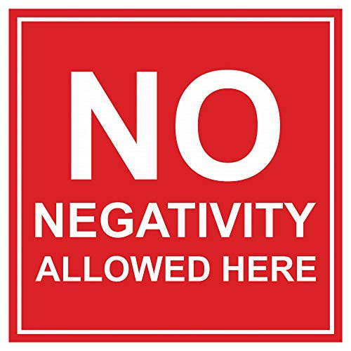Signs ByLITA Square No Negativity Allowed Here Sign-Red- - Large