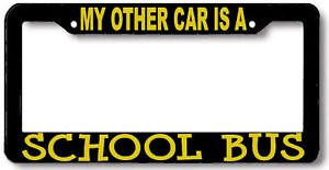 Personalized City My Other Car is a School Bus License Plate Frame
