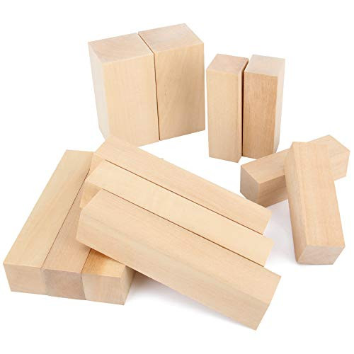 12 Pack Basswood Carving Blocks-Unfinished Wood Blocks Wood Carving Kit Wood Blocks for Carving and Whittling