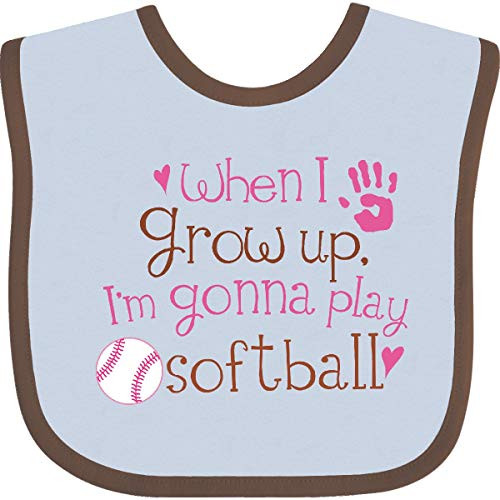 Inktastic Future Softball Player Girls Baby Bib Lavender and Purple Inktastic Future Softball Player Girls Baby Bib Lavender and Purple