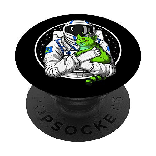 Astronaut Alien Cat Psychedelic Space Science Fiction PopSockets PopGrip- Swappable Grip for Phones  and  Tablets