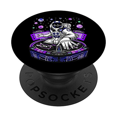 Astronaut Psychedelic Music DJ Psytrance Techno EDM Festival PopSockets PopGrip- Swappable Grip for Phones  and  Tablets