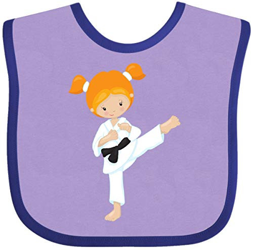 Inktastic Cute Girl- Orange Hair- Karate Baby Bib Lavender and Purple 39dee